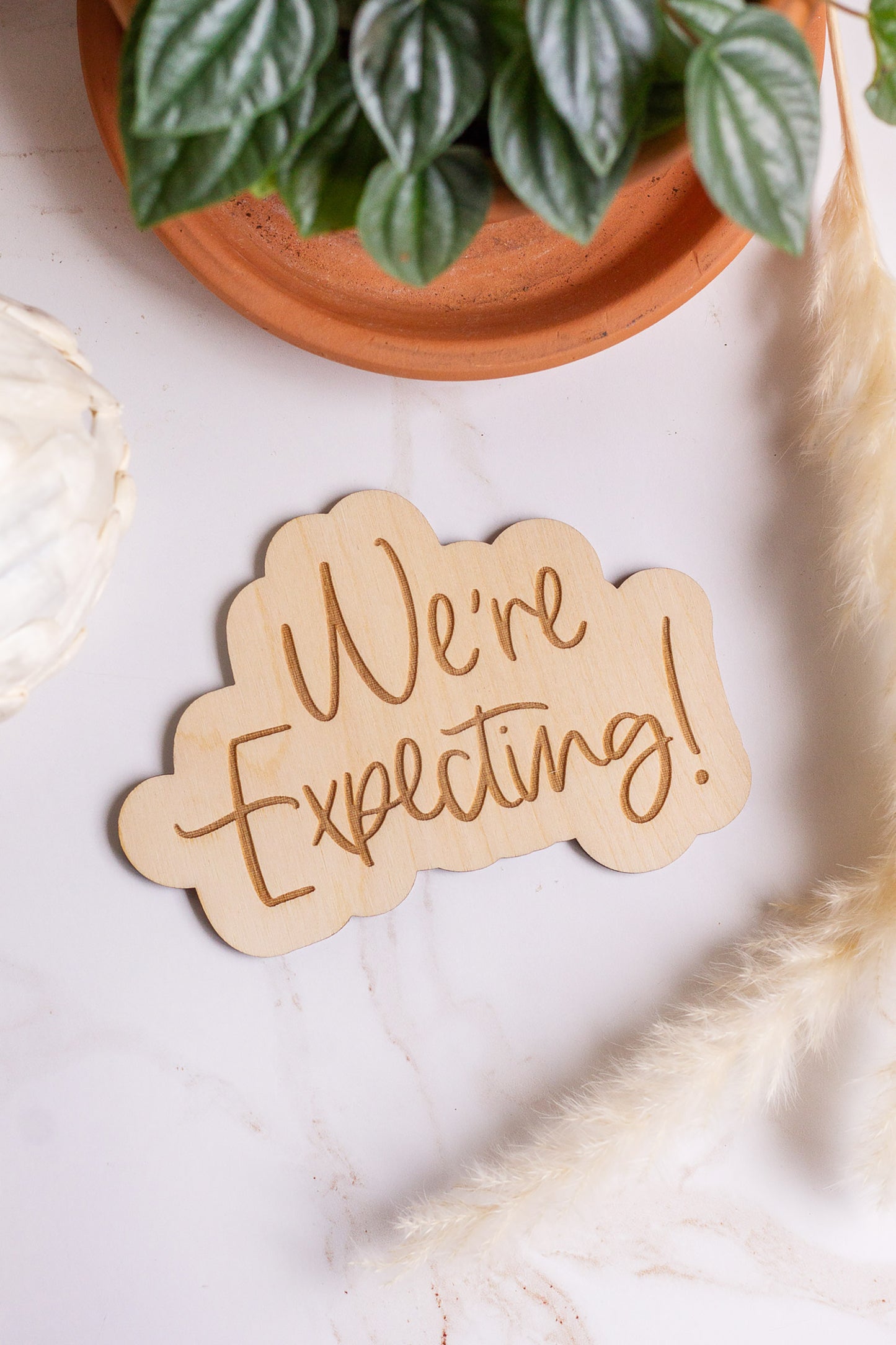 We're Expecting Wooden Sign