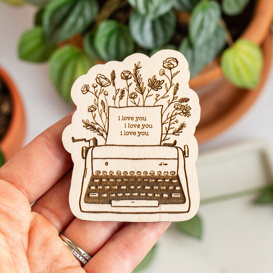 Floral Typewriter Magnet