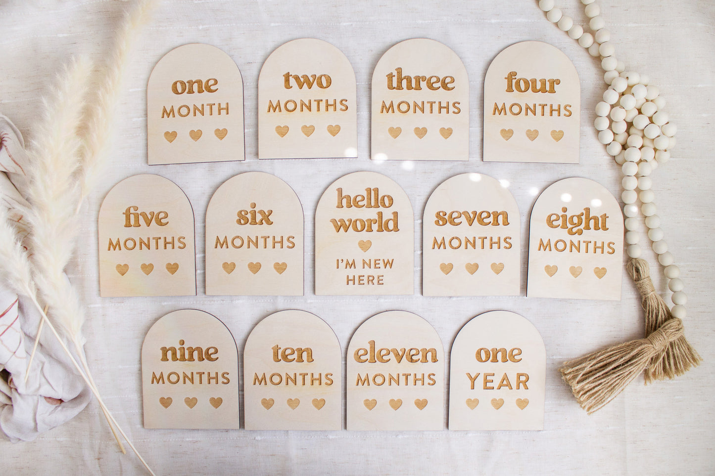 Arched Monthly Milestone Cards