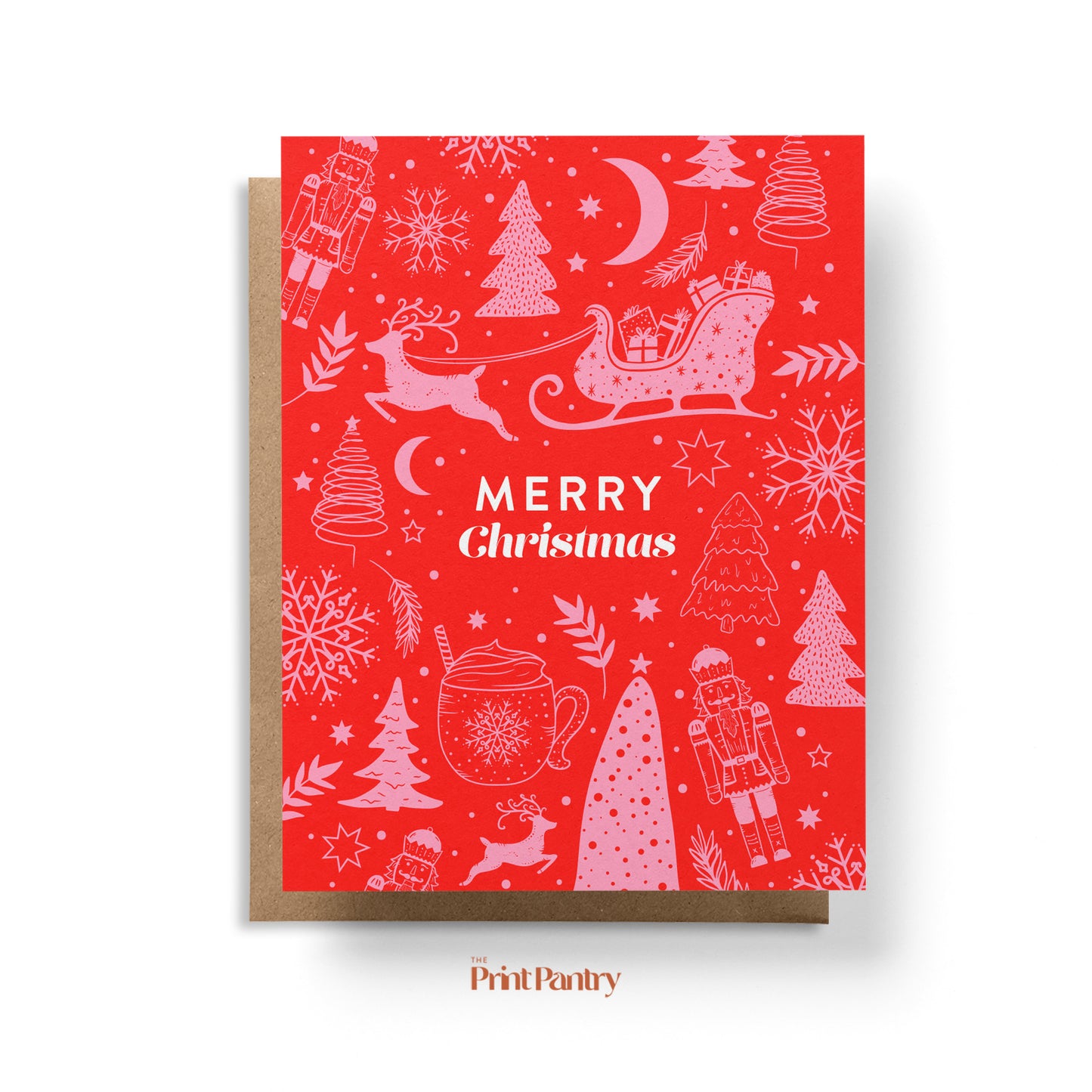 Load image into Gallery viewer, Pink Christmas Card
