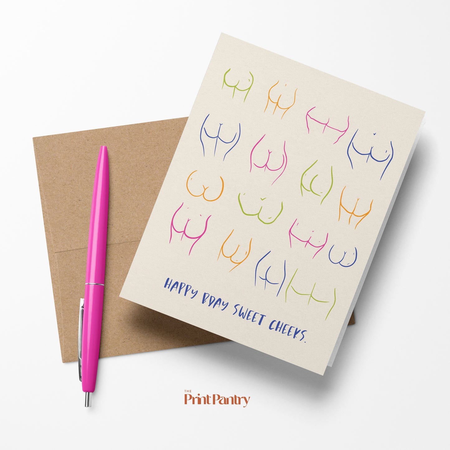 Happy Birthday Sweet Cheeks Card – The Print Pantry