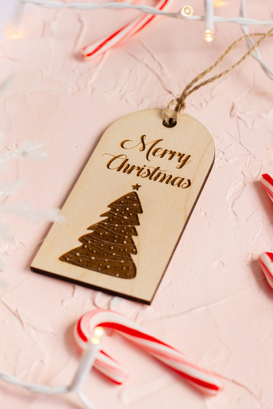 Christmas Tree Wooden Gift tag
