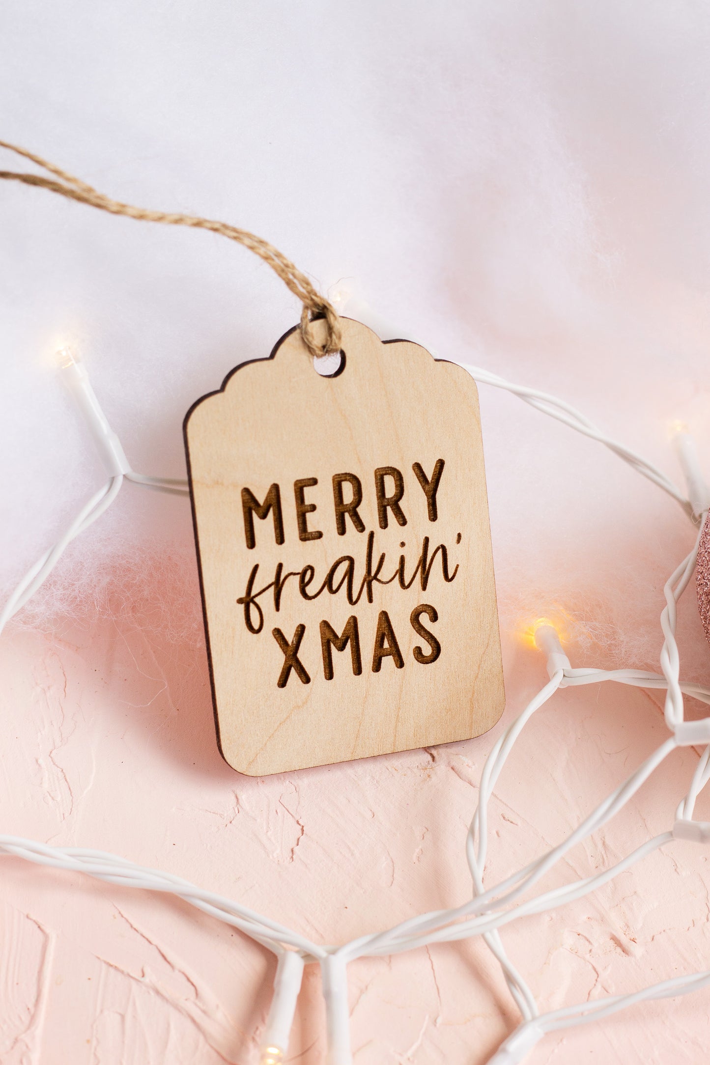 "Merry Freakin' Xmas" Wooden Gift Tag