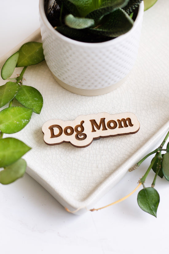 Dog Mom Wooden Fridge Magnet