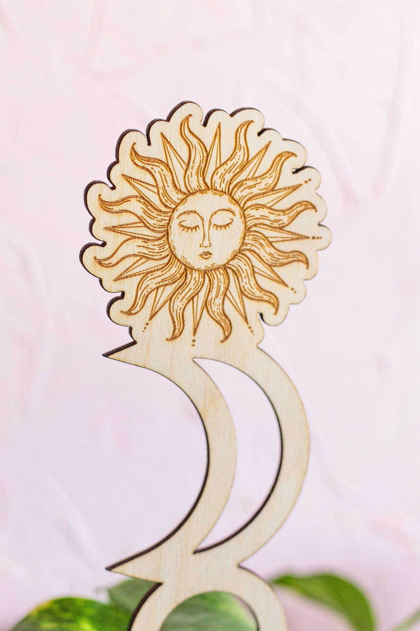 Sun and Moon Wooden Plant Trellis