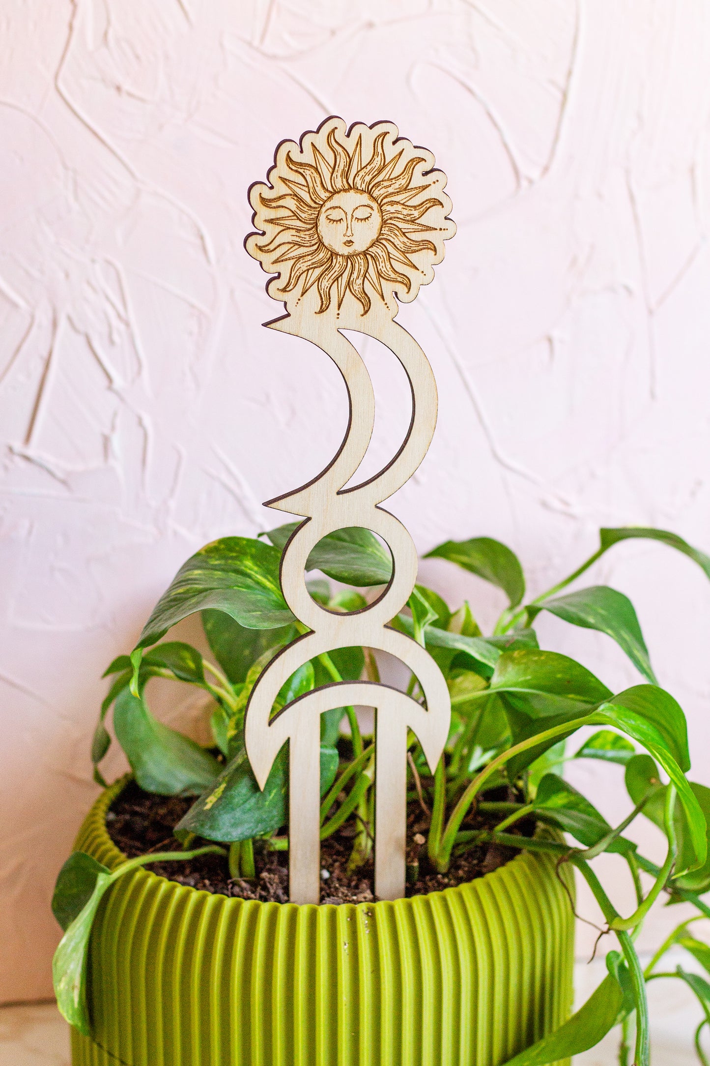 Sun and Moon Wooden Plant Trellis