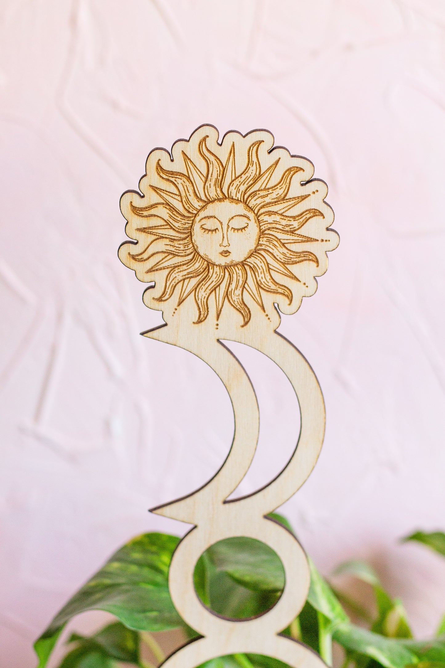 Sun and Moon Wooden Plant Trellis