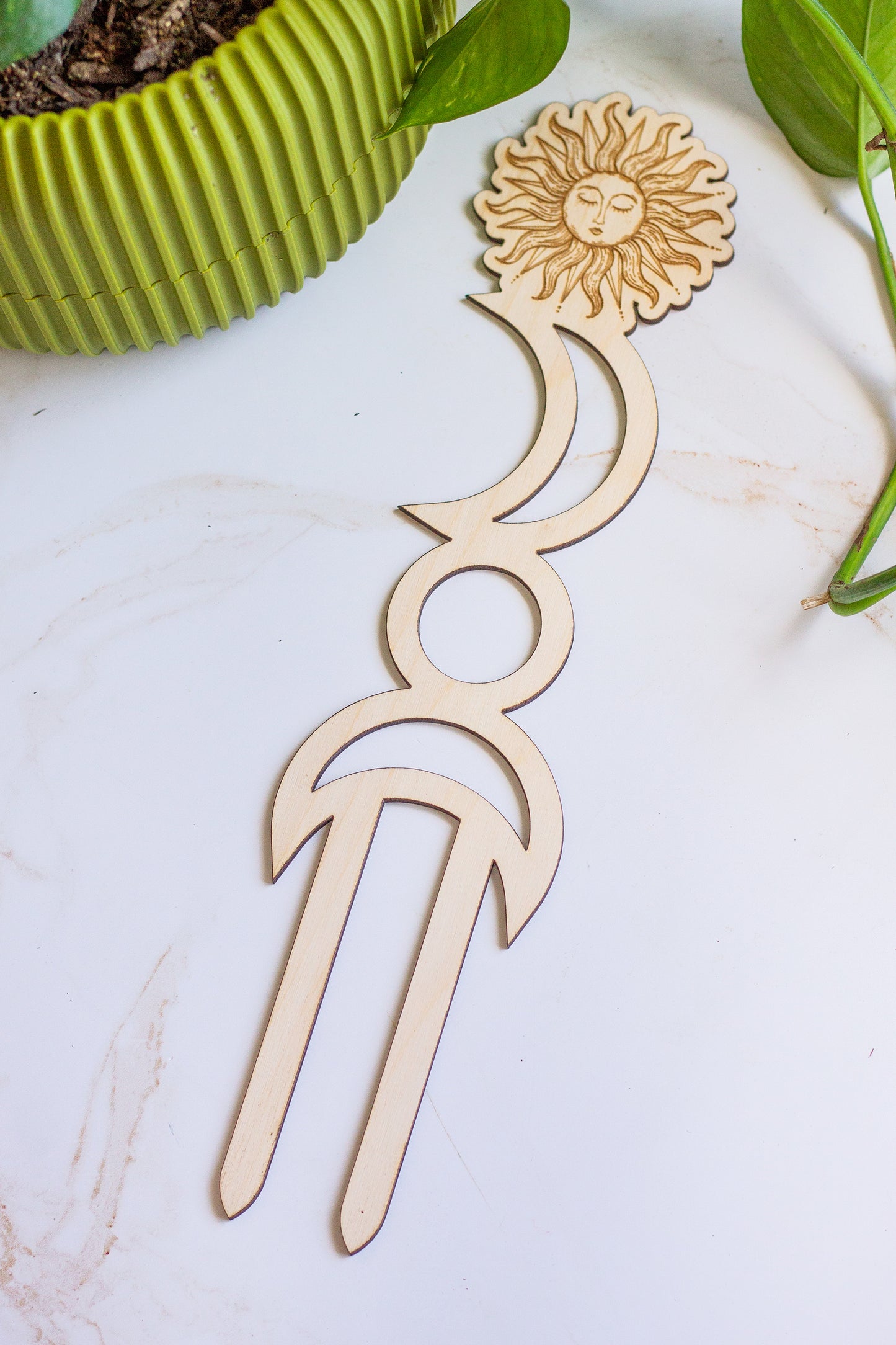 Sun and Moon Wooden Plant Trellis