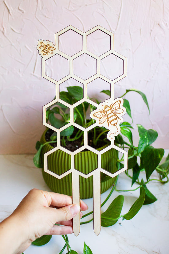 Honeycomb Wooden Plant Trellis