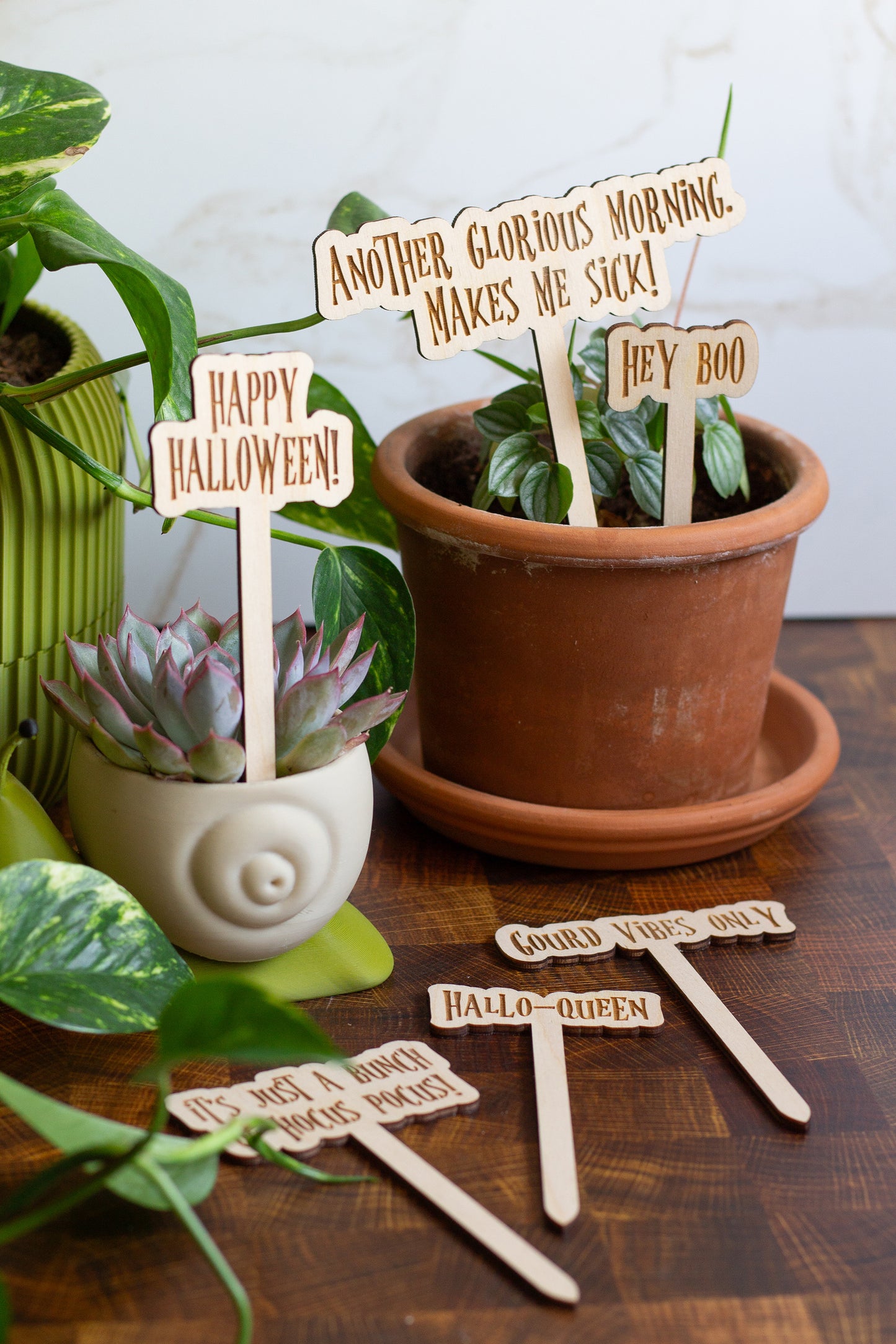 Halloween Wooden Plant Markers