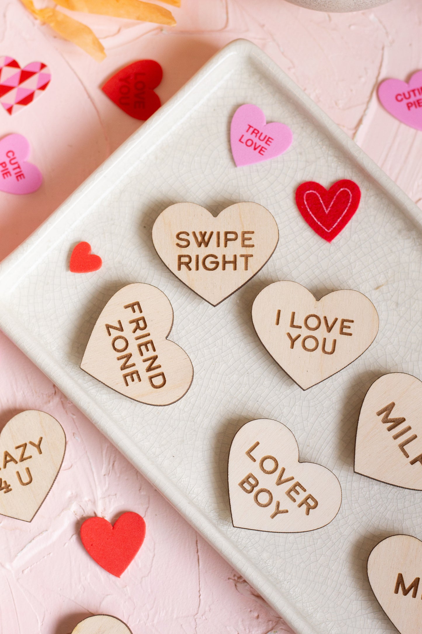 Funny Wooden Conversation Heart Magnets
