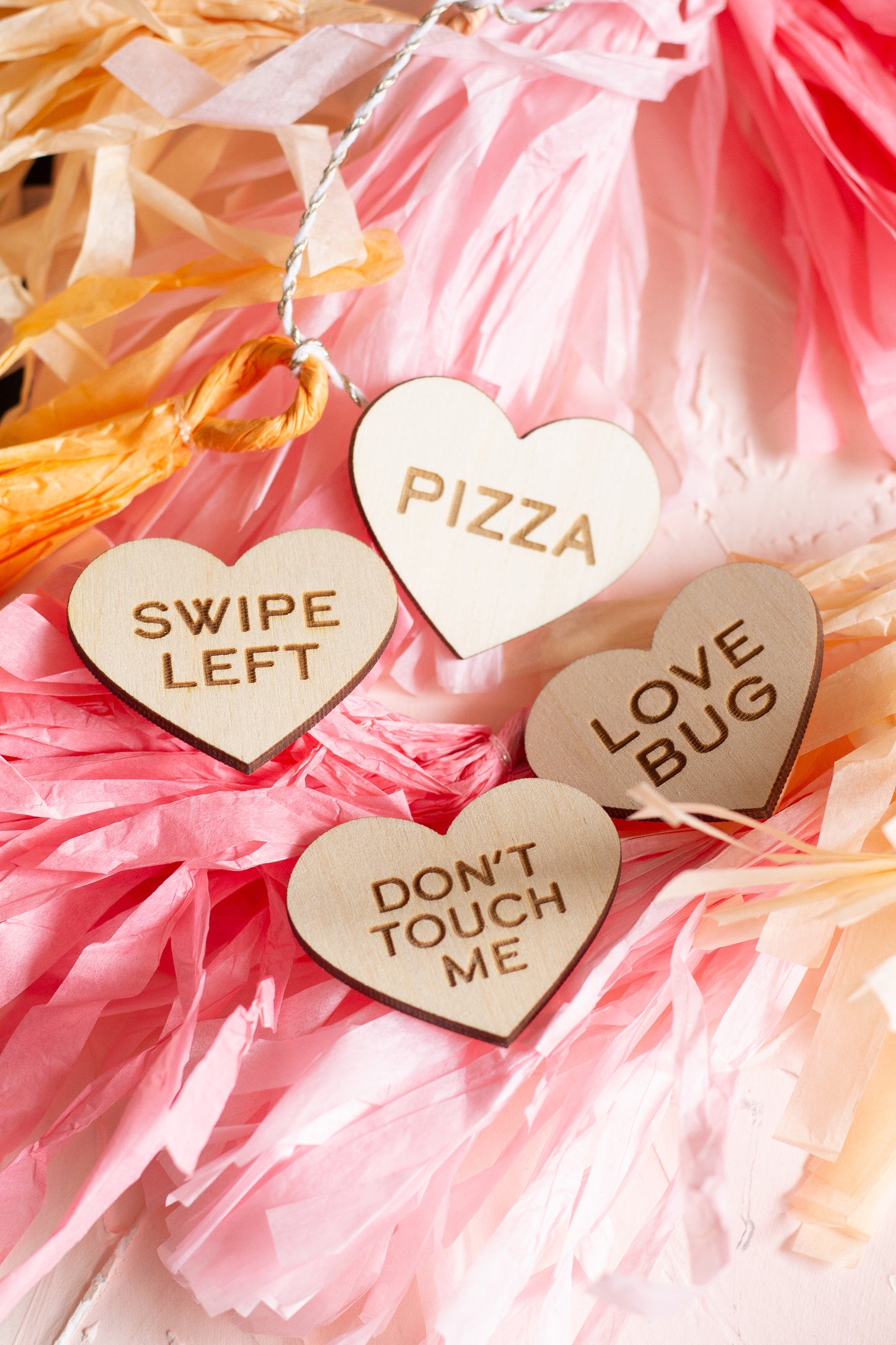 Funny Wooden Conversation Heart Magnets