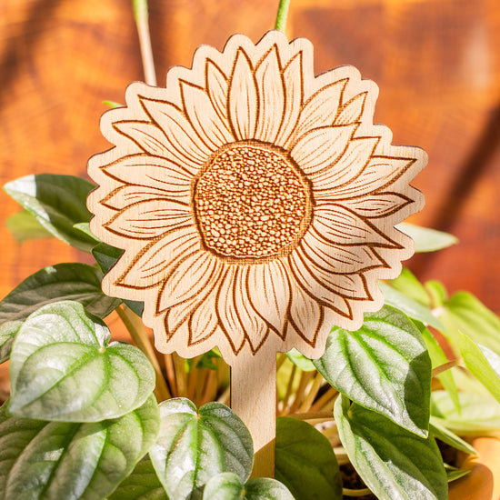 Sunflower Wooden Plant Stake