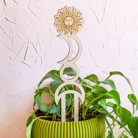 Sun and Moon Wooden Plant Trellis