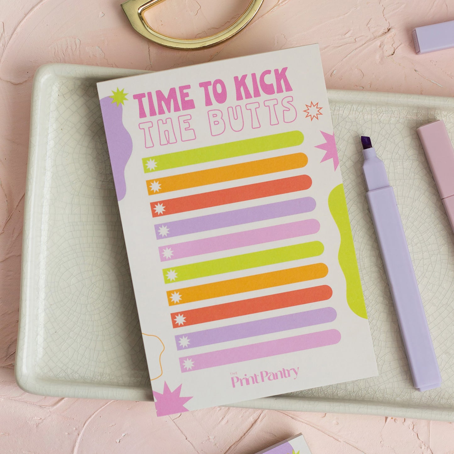 Kick the butts notepad