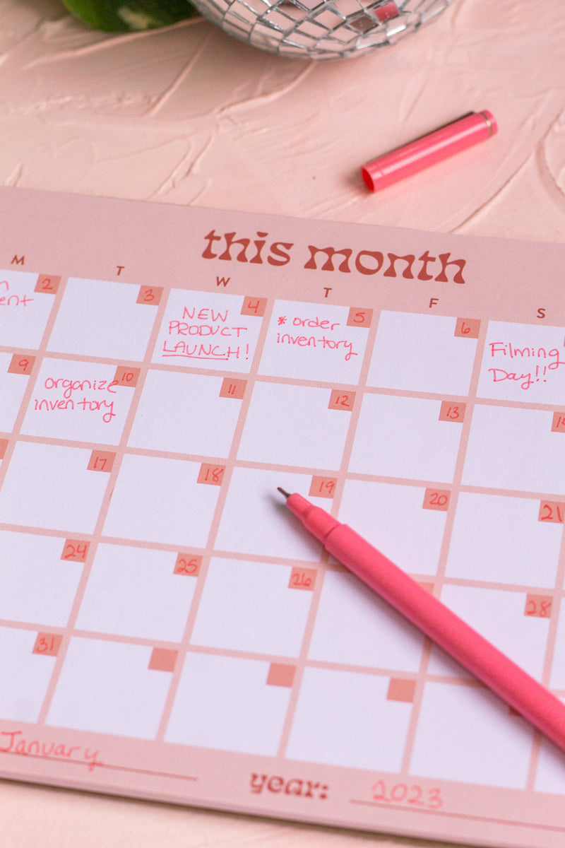 Monthly Calendar Notepad – The Print Pantry