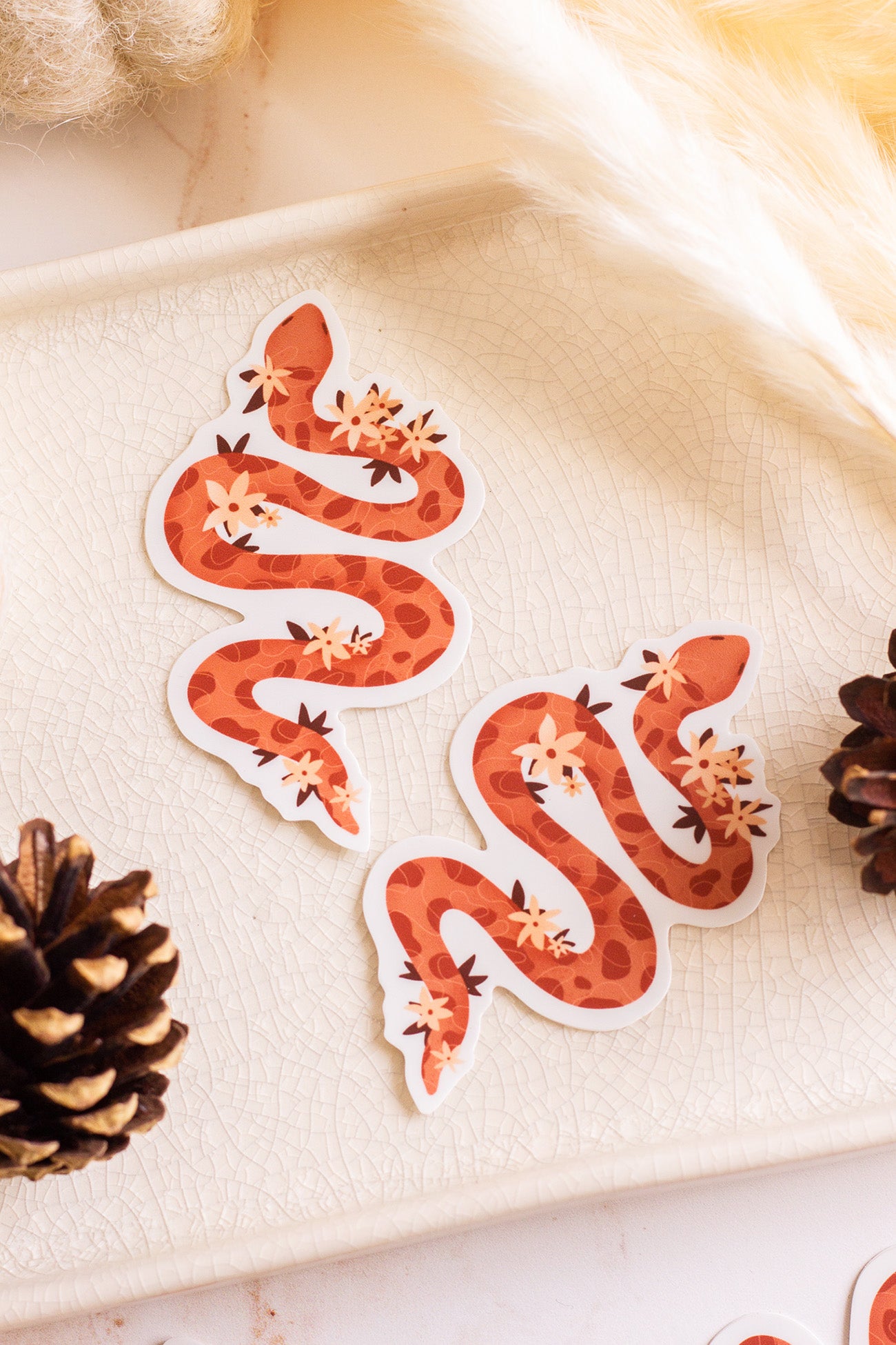 Custom Snake Stickers Floral Snake Sticker – The Print Pantry