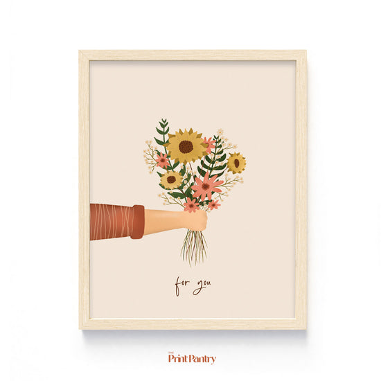 For You Art Print shown in a wooden frame