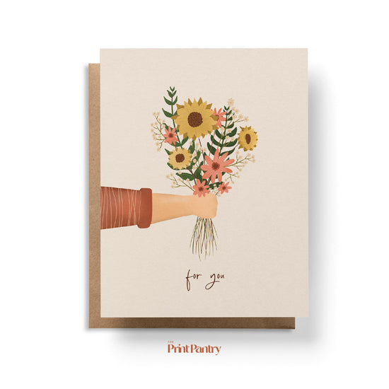 Load image into Gallery viewer, For You Greeting Card laying on a Kraft envelope
