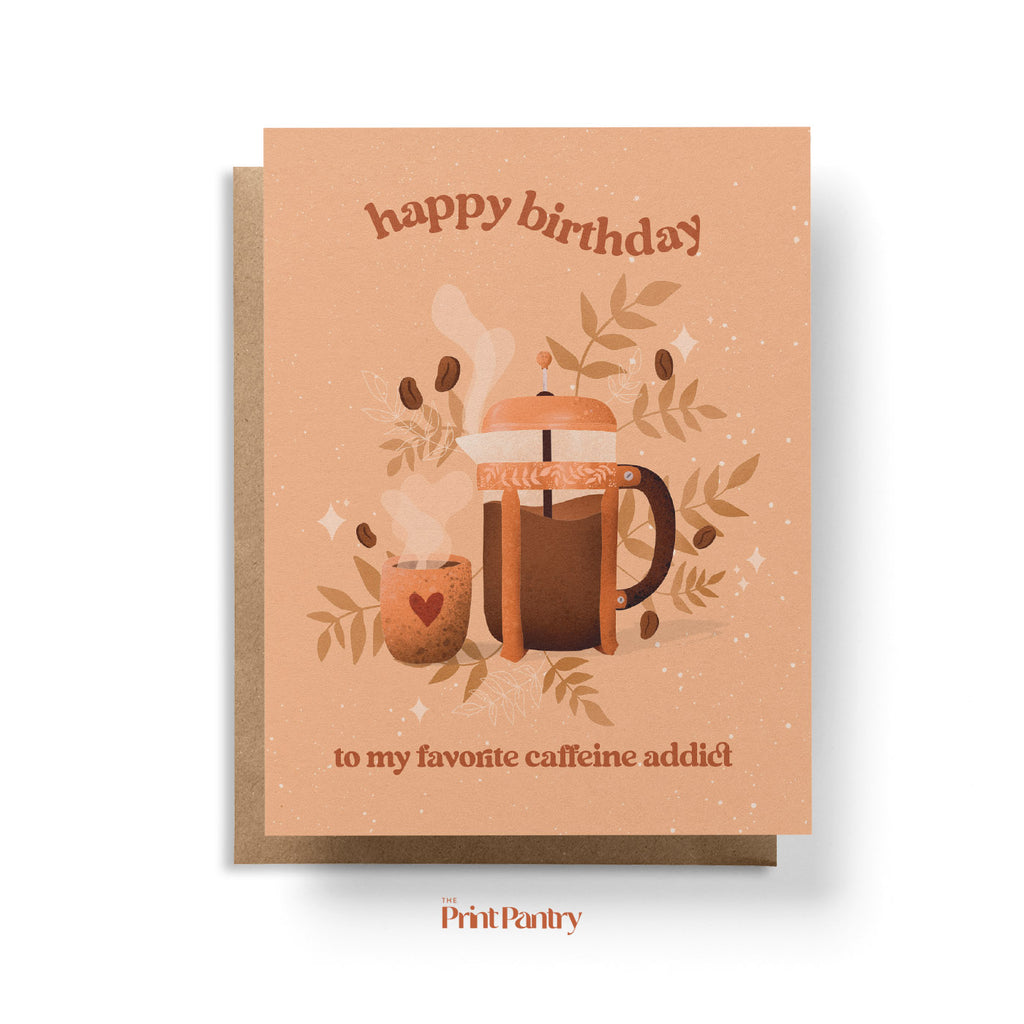 Coffee Lover Birthday Card Quirky Message Coffee Addict Colleague 