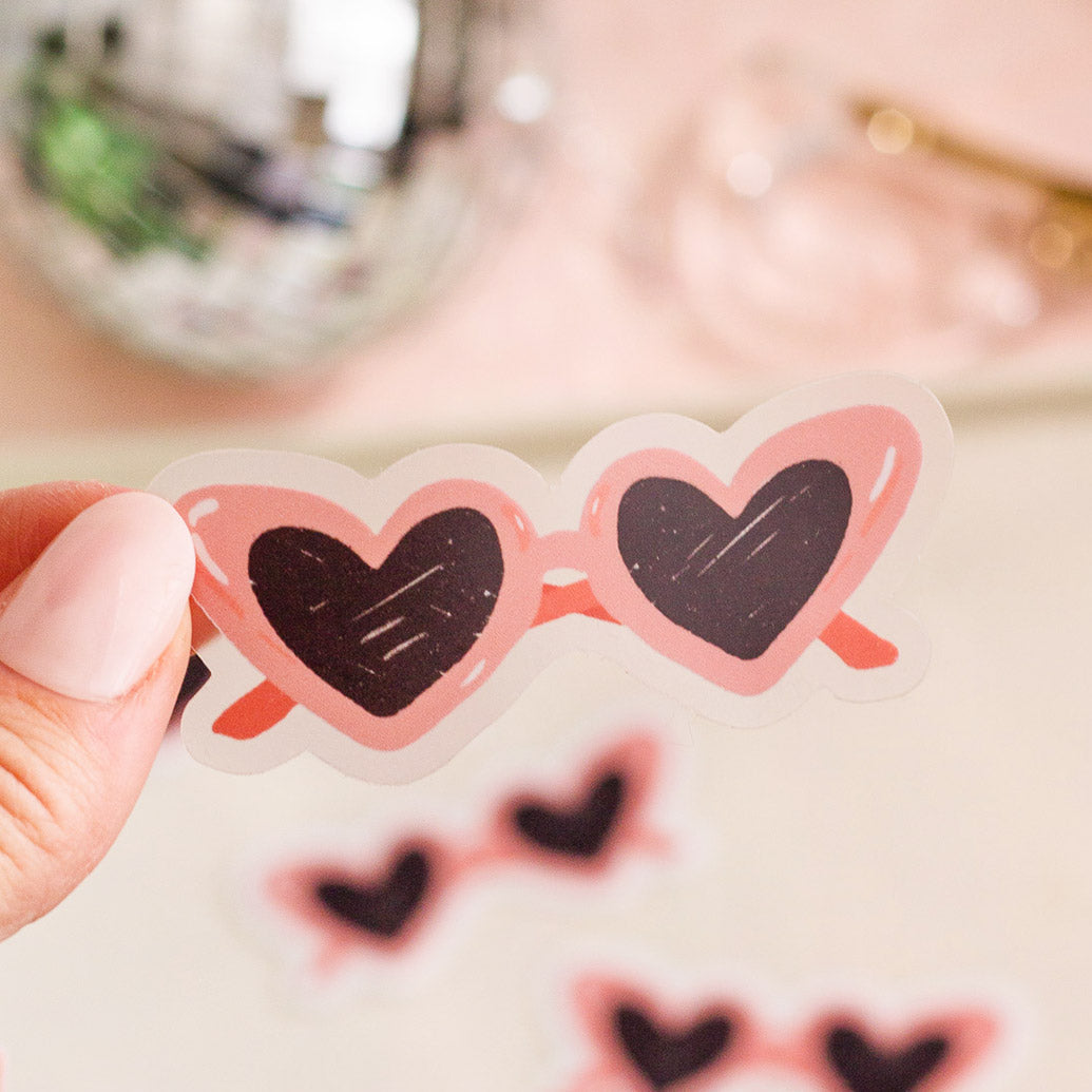 Load image into Gallery viewer, Heart Eyes Clear Sticker
