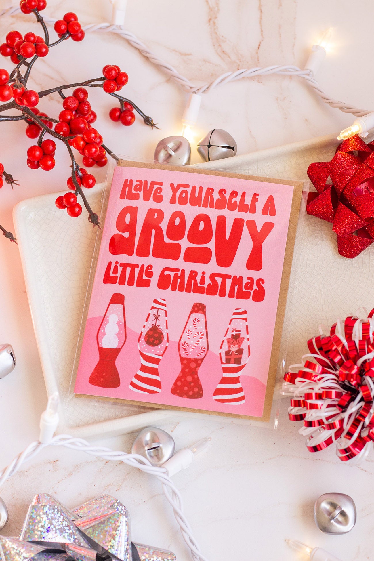 Load image into Gallery viewer, Groovy Little Christmas Greeting Card
