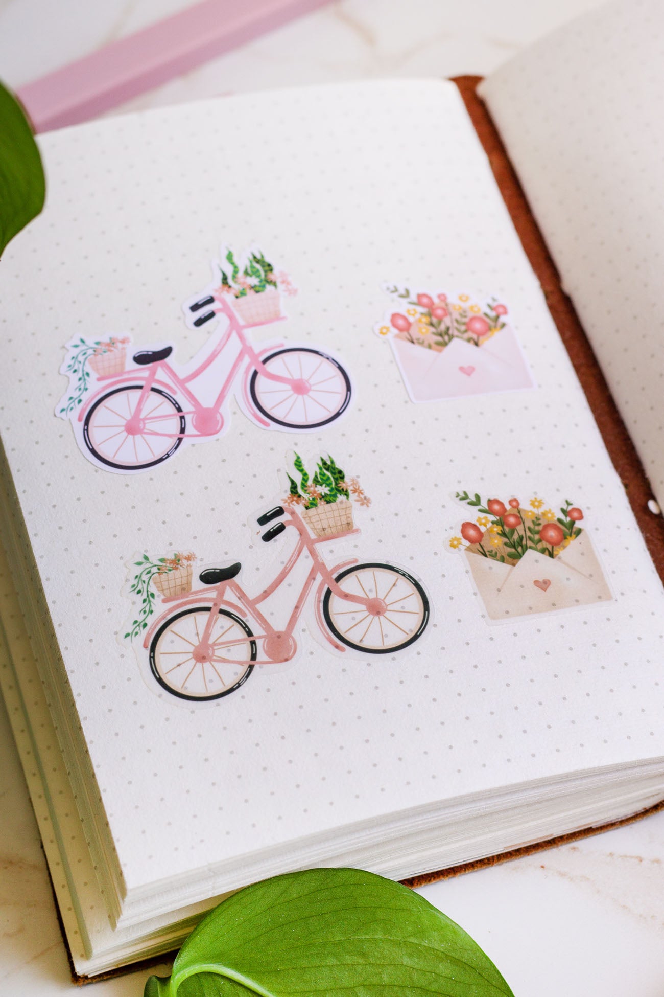 Whimsical Botanical Stickers in journal